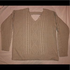Beige cable knit sweater